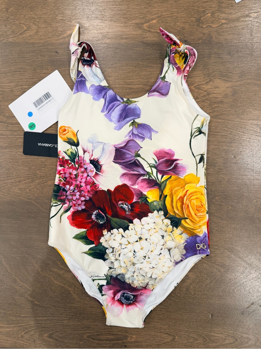 NWT Dolce & Gabbana Kids Floral Hydrangea Print Swimsuit Size 9/10